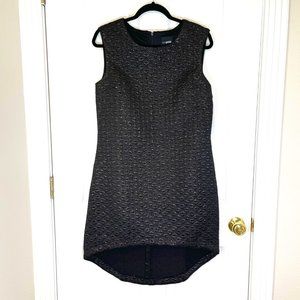 ASOS Petite Sleeveless Metallic Embossed Black Dress 10P